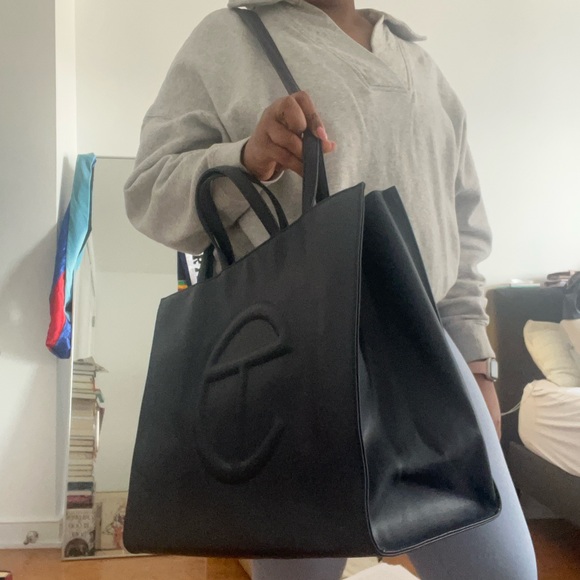 Large Telfar Navy Blue Shopping Bag - Picture 4 of 9